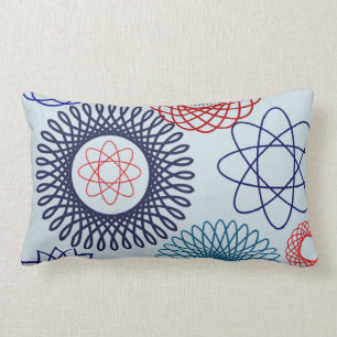 Almofada Lombar Funky Espiroógrafo - Padrão Geométrico Azul