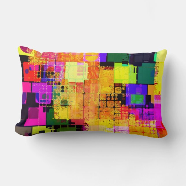 Almofada Lombar Funky Geométrico Multicolor Design (Frente)