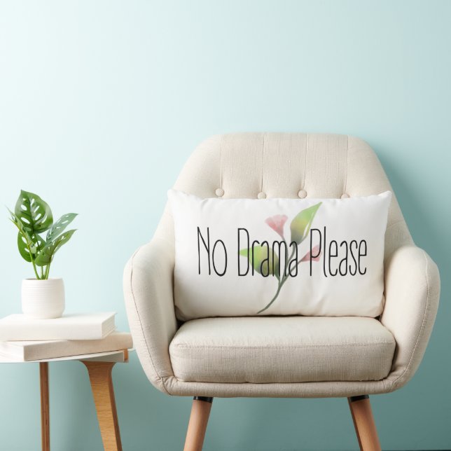 Almofada Lombar Funny Quote No Drama Please Decor For Home (Cadeira)
