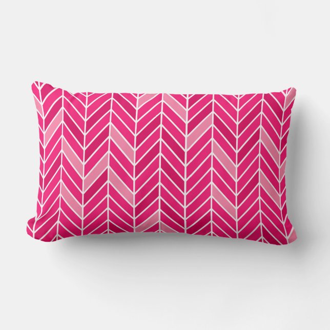 Almofada Lombar Fuschia Cantilevered do estreito | de Chevron (Frente)