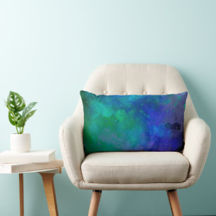 Almofada Lombar Galaxy Paint Splatter efeito azul verde
