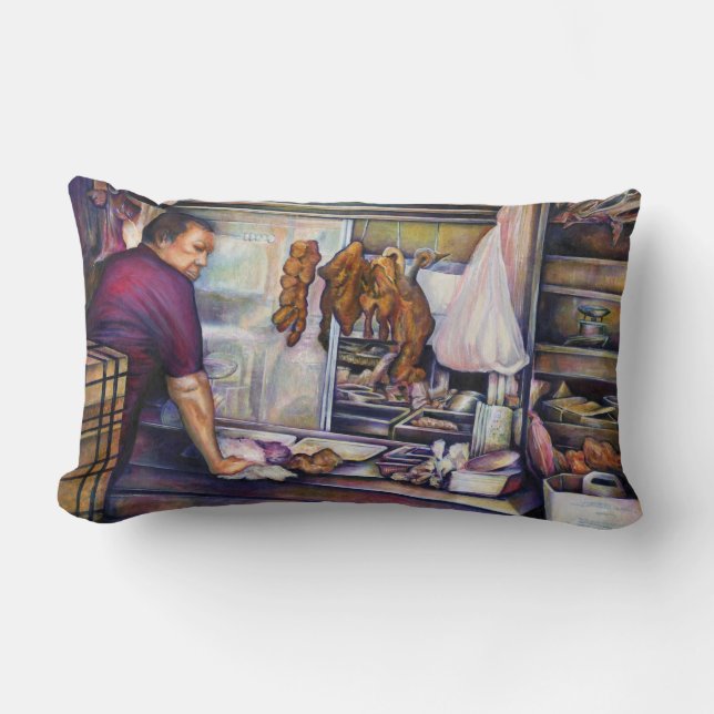 Almofada Lombar Galinha Beijada Pelo Sol, Singapura (Frente)