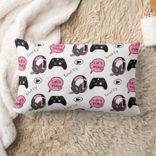 Almofada Lombar Gamer Girl Pink and Black