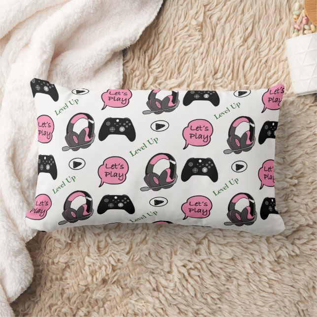 Almofada Lombar Gamer Girl Pink and Black (Cobertor)
