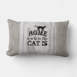 Almofada Lombar gata giro citando cinza angustiado travesseiro