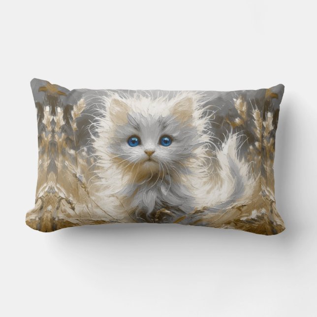 Almofada Lombar Gatinho Branco Precioso  (Frente)