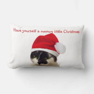 Almofada Lombar Gato com chapéu do papai noel