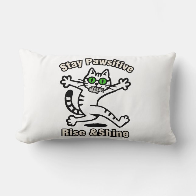 Almofada Lombar Gato Fique Positivo (Frente)