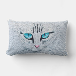 Almofada Lombar Gato Fofo de Olhos Azuis