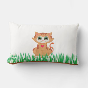 Almofada Lombar Gato Malhado & Planta