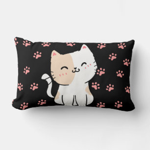 Almofada Lombar Gato rosa e Travesseiro lombar preto