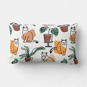 Almofada Lombar Gatos e flores para desenho de linhagens