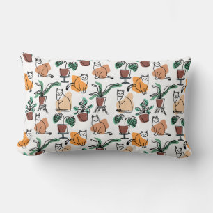 Almofada Lombar Gatos e flores para desenho de linhagens