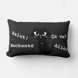 Almofada Lombar Gatos Pretos Sortudos Saudação e R Especial