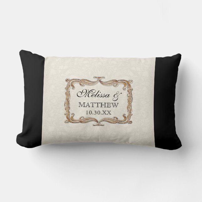 Almofada Lombar Gatsby Art Deco Nouveau Lace Faux Dourada Tulip (Frente)