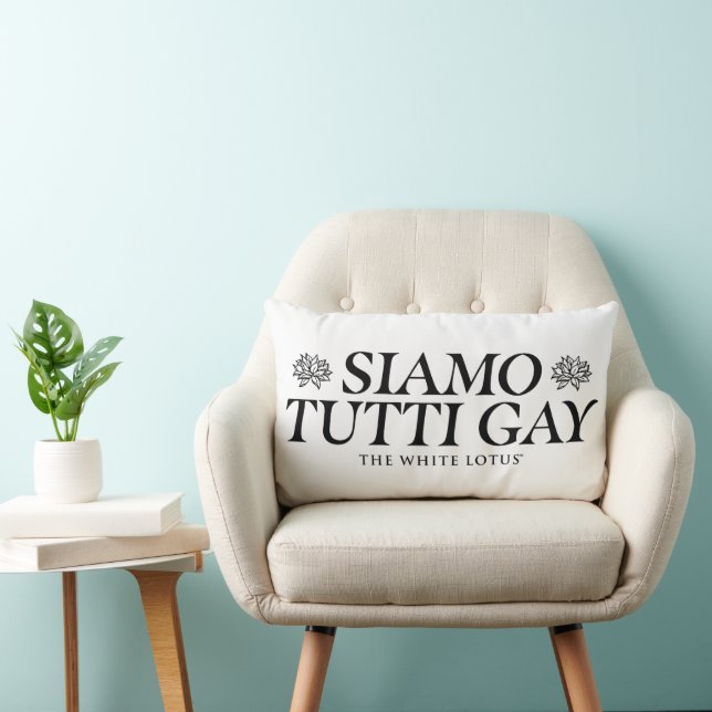Almofada Lombar Gay Siamo Tutti - O Lotus Branco (Cadeira)