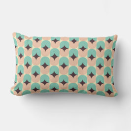 Almofada Lombar Geometric pattern of teal, beige, and black shapes