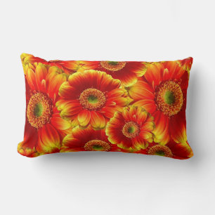 Almofada Lombar Gerbera Daisies Amarelo e Laranja