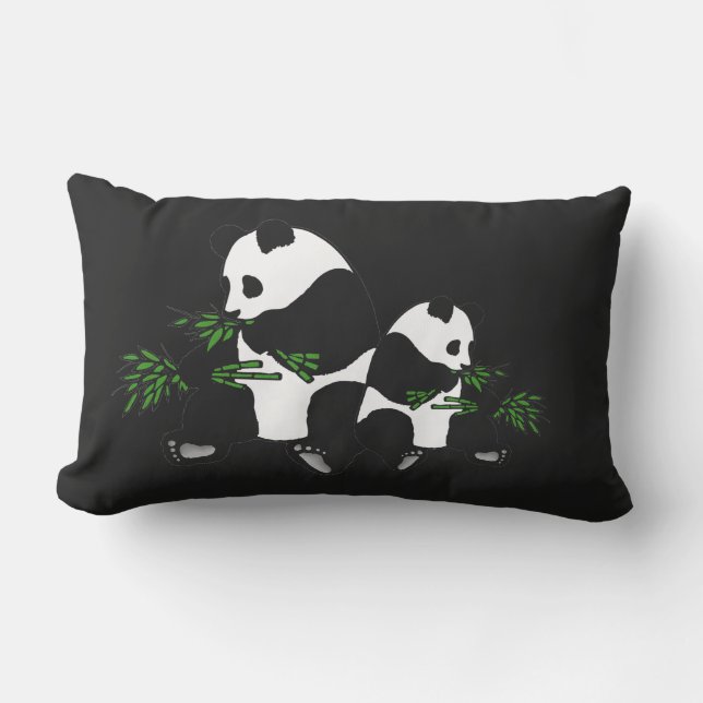 Almofada Lombar Giant Panda Come Bamboo Black (Frente)
