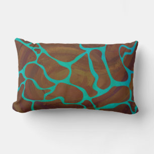 Almofada Lombar Giraffe Brown e Teal Impressão