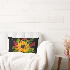 Almofada Lombar Girassóis Aquarela Bonitos Modernos Lindos