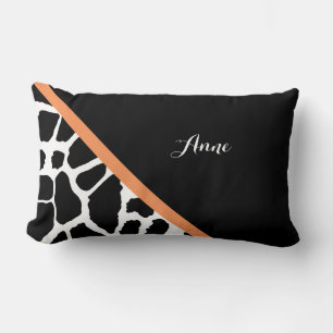 Almofada Lombar Girly Giraffe Impressão Modern Orange Stripe Com N