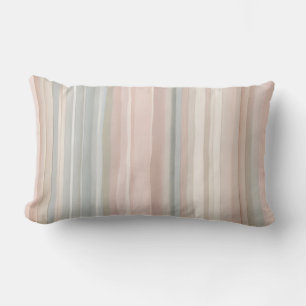 Almofada Lombar Girly Pink and Mint Modern Coastal Stripe