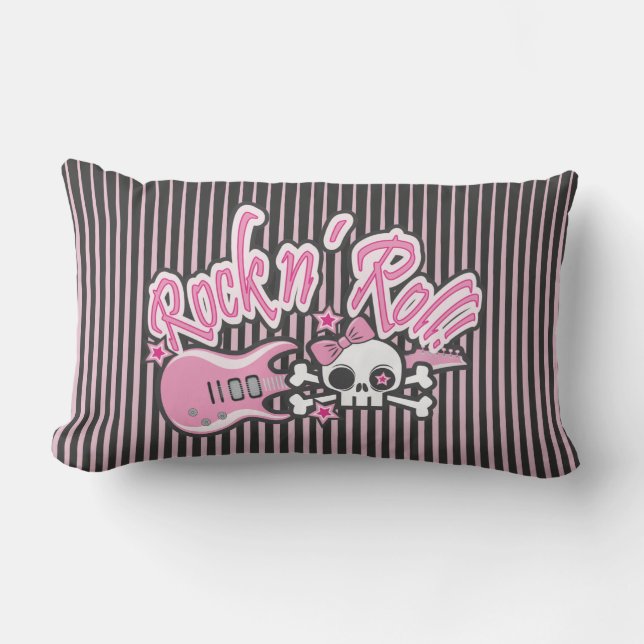 Almofada Lombar Girly Rock n' Roll Skull (Frente)