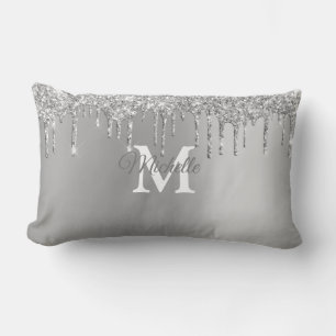 Almofada Lombar Glama de Prata e Monograma Personalizado com Lâmpa
