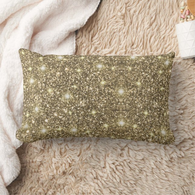 Almofada Lombar Glama Glitter Dourado (Cobertor)
