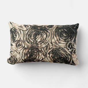 Almofada Lombar Glamour Rosas Dourado Bronze Floral Rústico Glamou