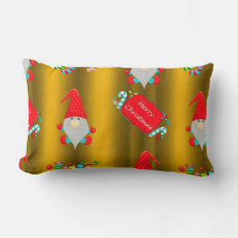 Almofada Lombar Gnomo do Jardim Dourado Natal