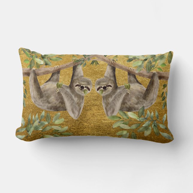 Almofada Lombar Gold Cushion - Sloth Design  (Frente)