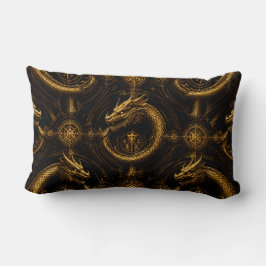 Almofada Lombar Golden Dragon Dark Fantasy Pillow