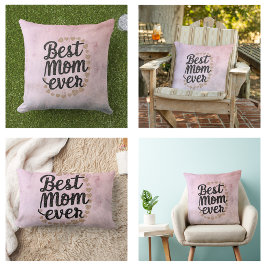 Almofada Lombar Golden Hearts Trendy Script Melhor Mãe de Todos os