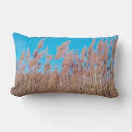 Almofada Lombar Golden Prairie Grasses Nature Photo Lumbar Pillow