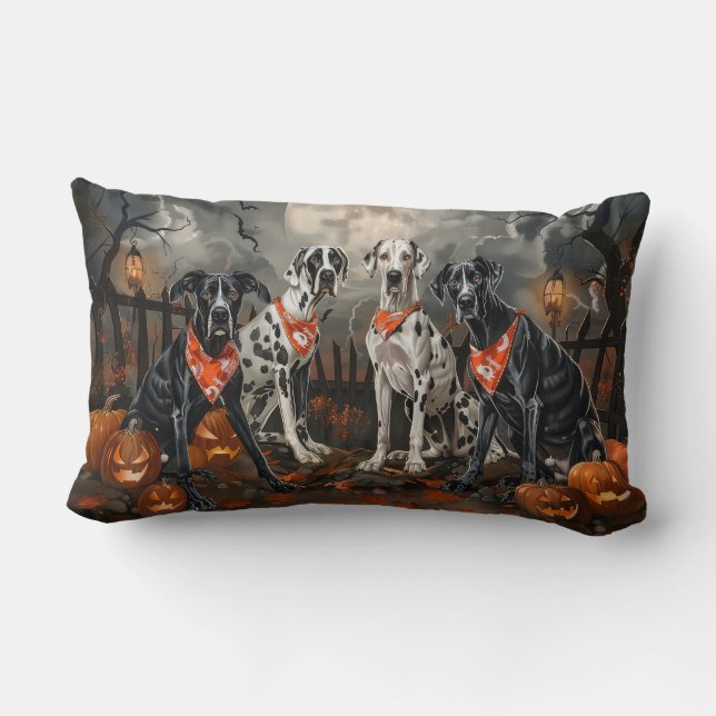 Almofada Lombar Grande Dane Halloween Assustador (Verso)