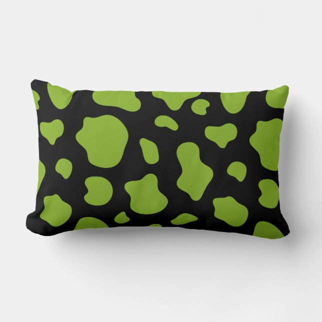 Almofada Lombar Green And Black Cow Print Decorative Pillow (Frente)