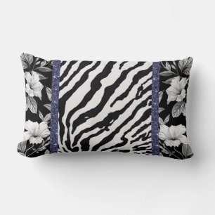 Almofada Lombar Grelha de zebra com preto e branco