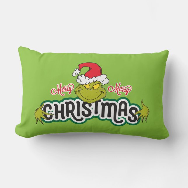 Almofada Lombar Grinch Clássico | Feliz Feliz Natal (Frente)
