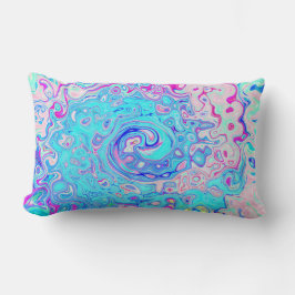 Almofada Lombar Groovy Abstrato Retro Robin Ovo Blue Swirl