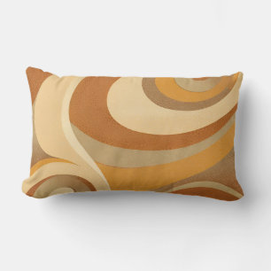 Almofada Lombar Groovy Orange Dourado Brown Meio século Moderno