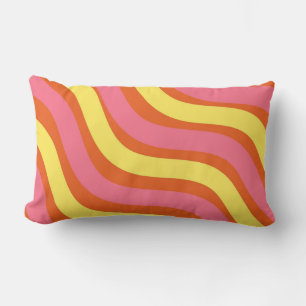 Almofada Lombar Groovy Orange Yellow Wavy Strike Primavera