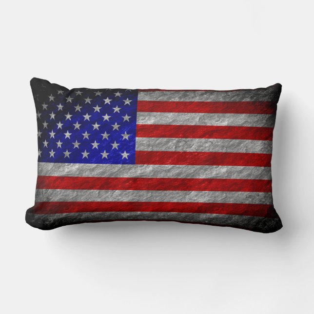 Almofada Lombar Grunge American Flag 4 (Frente)