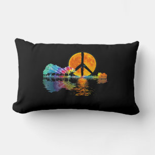 Almofada Lombar Guitar-lago Shadow Peace Love Guitar Hippie