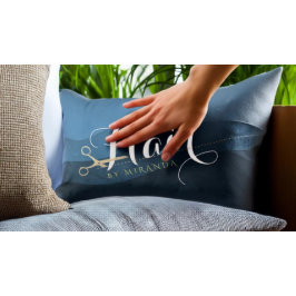 Almofada Lombar Hair Salon Hairstylist Tesoura Azul e Dourada Mode