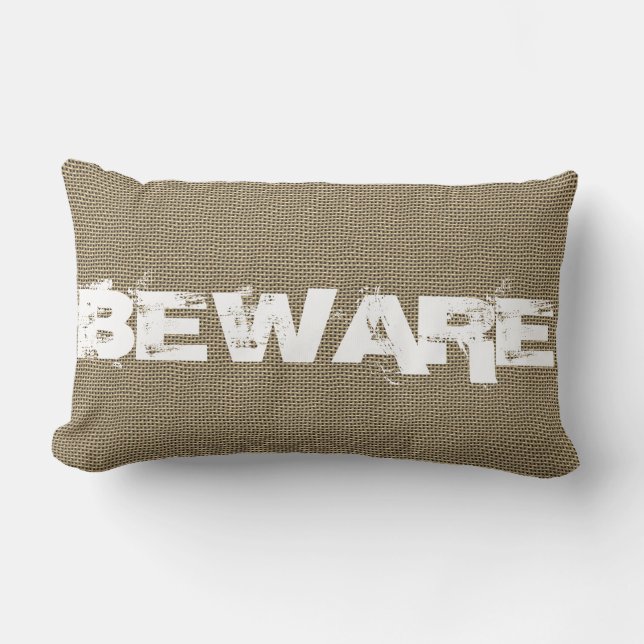 Almofada Lombar Halloween Beware Burlap (Frente)