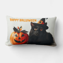 Almofada Lombar Halloween Cat White