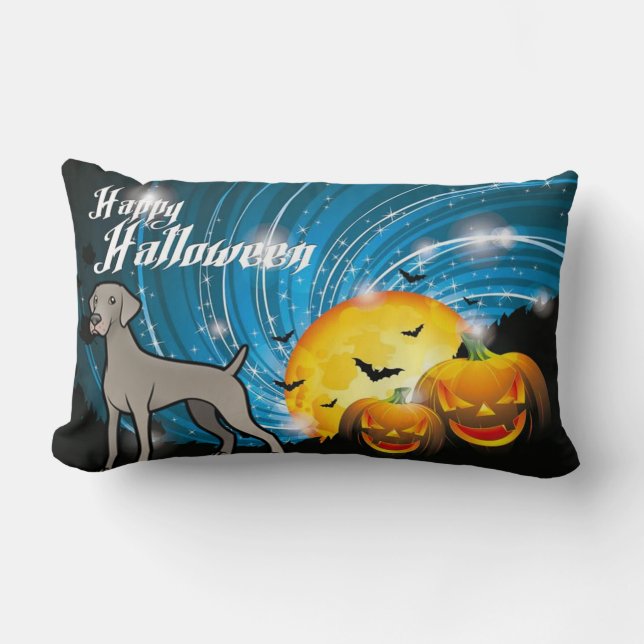 Almofada Lombar Happy Halloween Weimaraner (Frente)