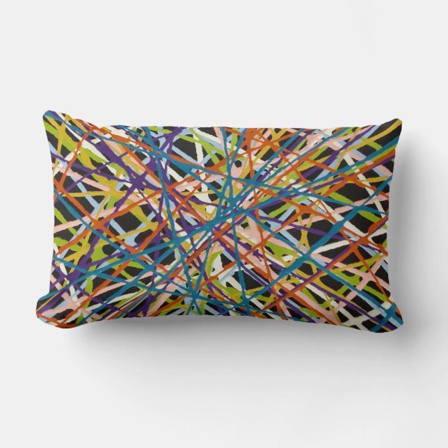 Almofada Lombar Haystack em Black Cotton Lumbar Travesseiro decora (Frente)